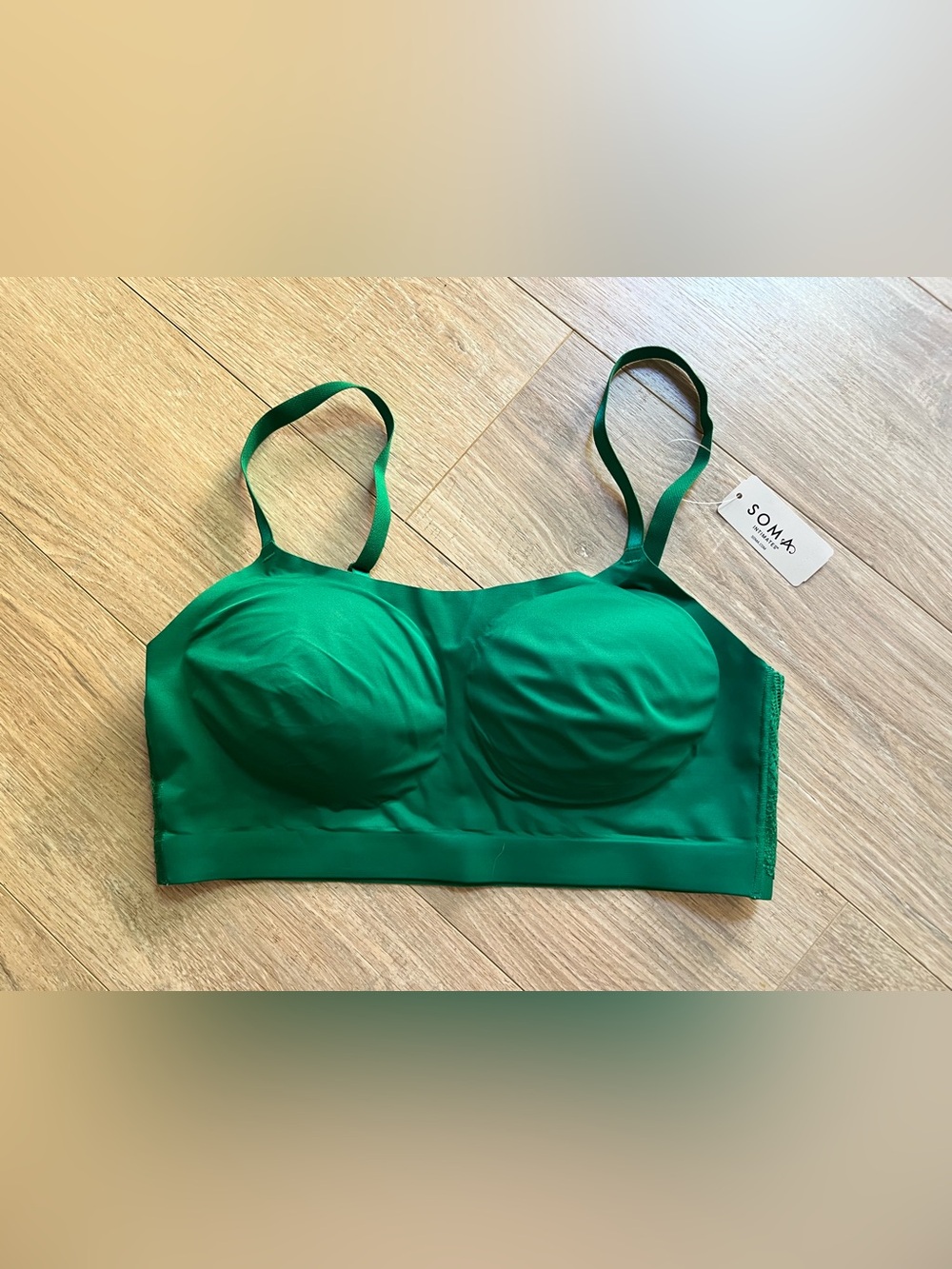 NWT Soma Women’s Enbliss Adjustable Lace Back Bralette Soothe Green - Size XL